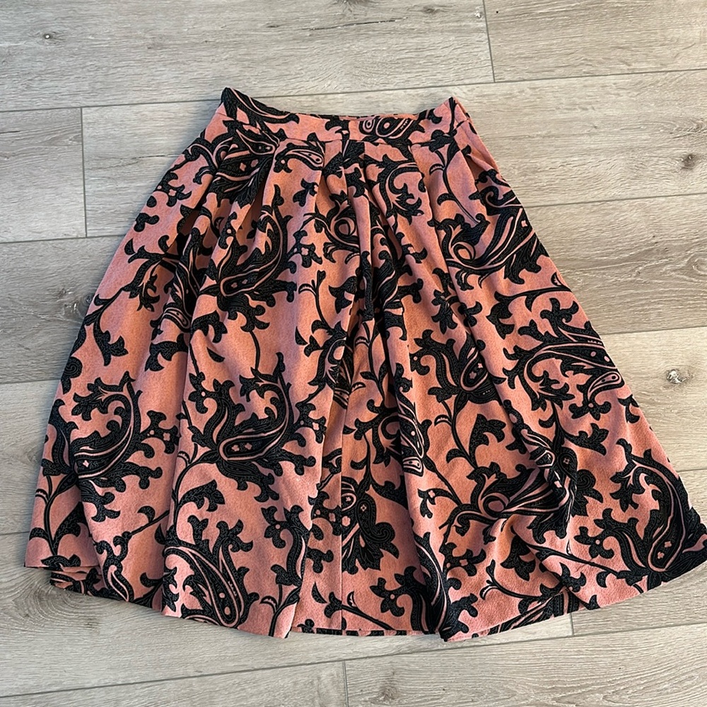 Pink & Black Pleated Skirt